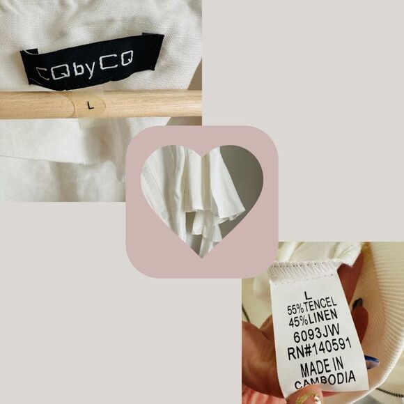 NWT‎ CQ by CQ Ivory Linen Blend Ruffle Bomber Jacket Size L Double Zipper - Picture 6 of 8